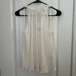 Zara Cream Floral Pleated Blouse